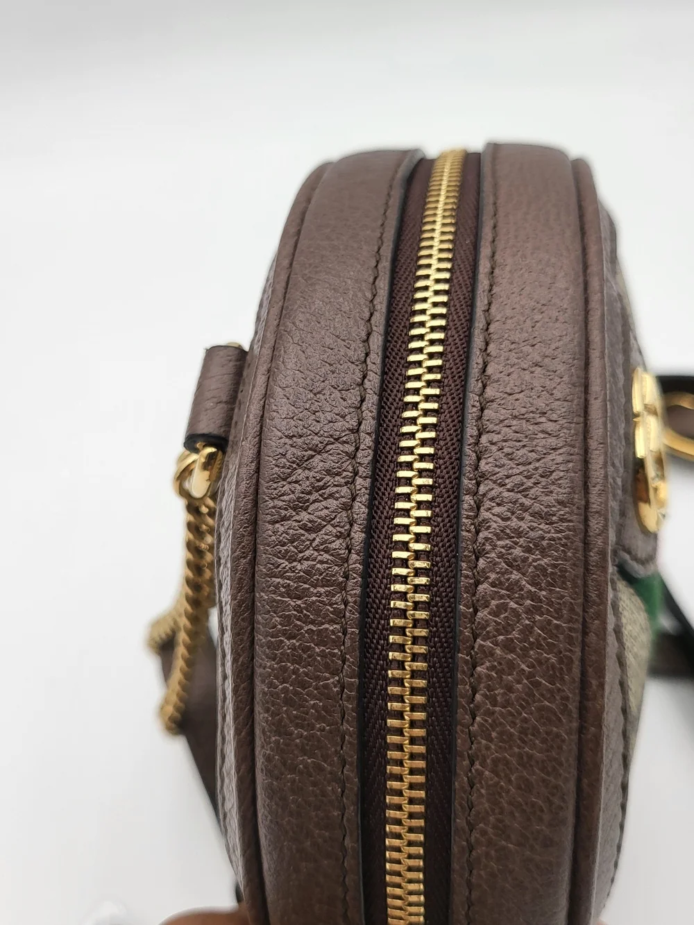 GUCCI GG Supreme Web Mini Ophidia Round Shoulder-Backpack Bag, Auth. w/COA